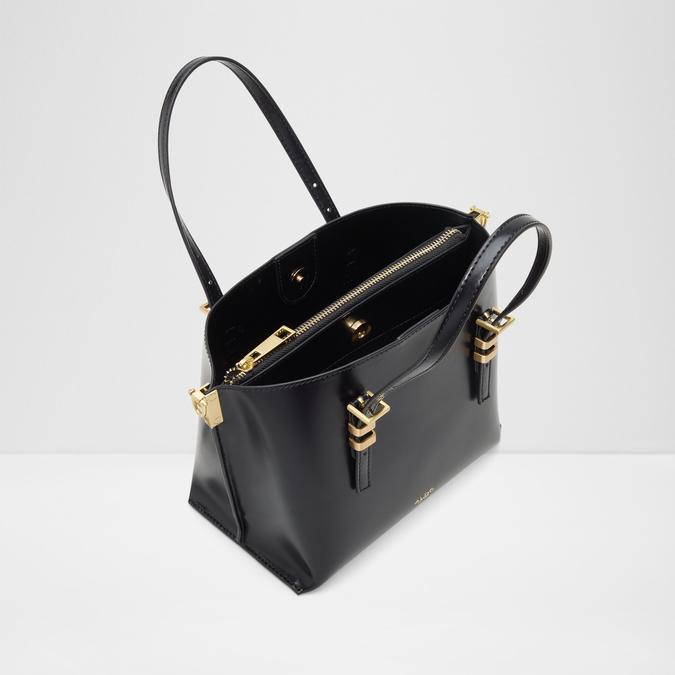 ELONORIA Black Overflow Women Satchel image number 2