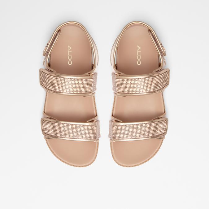 Eowiliwia Women's Rose Gold Flat Sandals image number 1