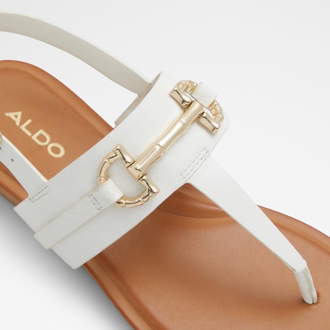 Tany Women's Open White Flat Sandals image number 5