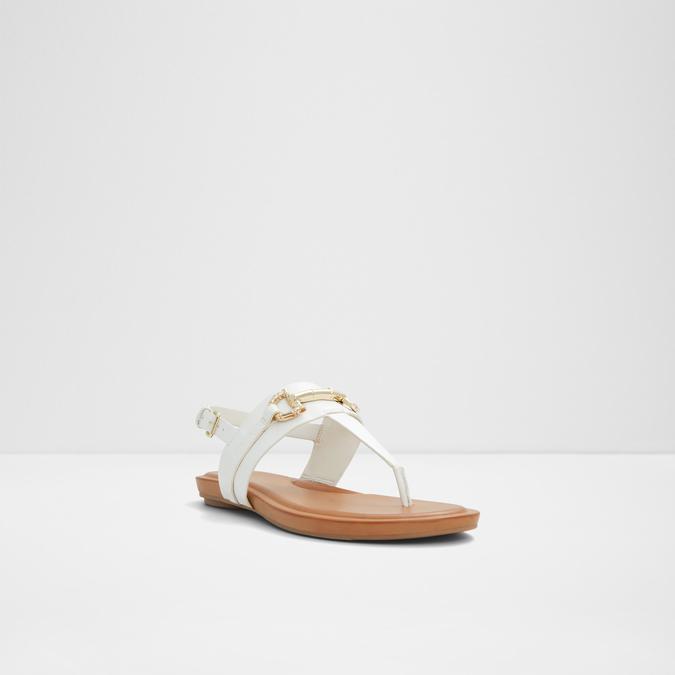 Tany Women's Open White Flat Sandals image number 4