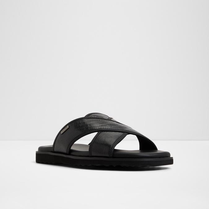 Olinoa-In Men's Black Cross Strap Sandals image number 4