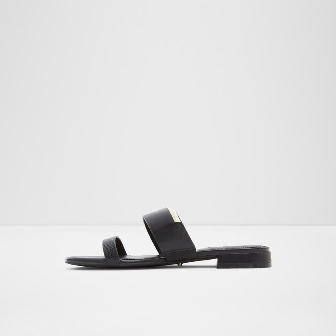 Niewia Women's Black Flat Sandals image number 3