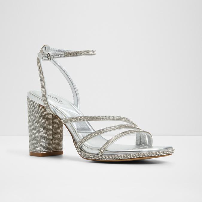 Chicglow-In Women's Silver Block Heel Sandals image number 5