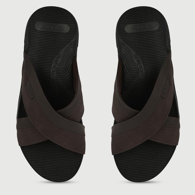 PIETTEA-IN Brown Men Cross Strap Sandals image number 4