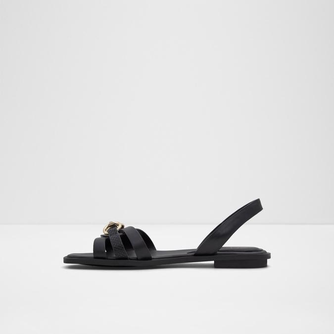 Valamaever Women's Black Flat Sandals image number 3