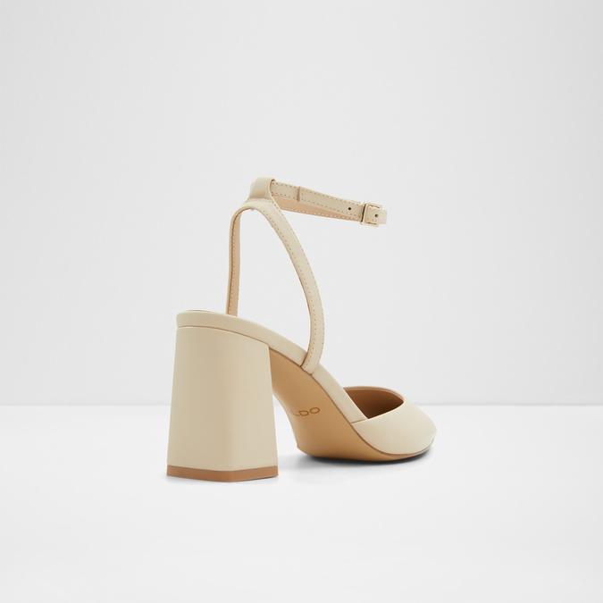 Enerelia Women's Beige Block Heel Shoes image number 2