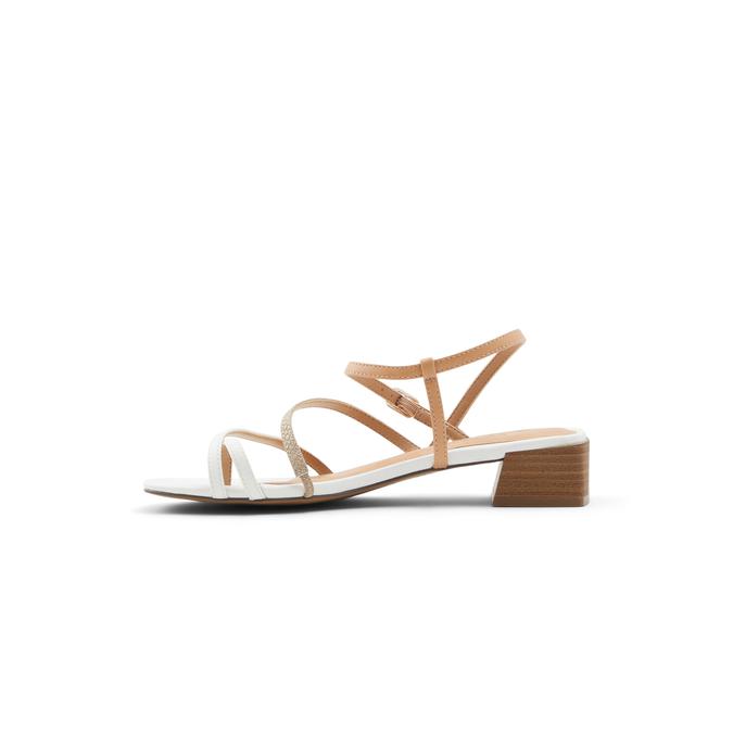 Carmin Women's White Heeled Sandals image number 2
