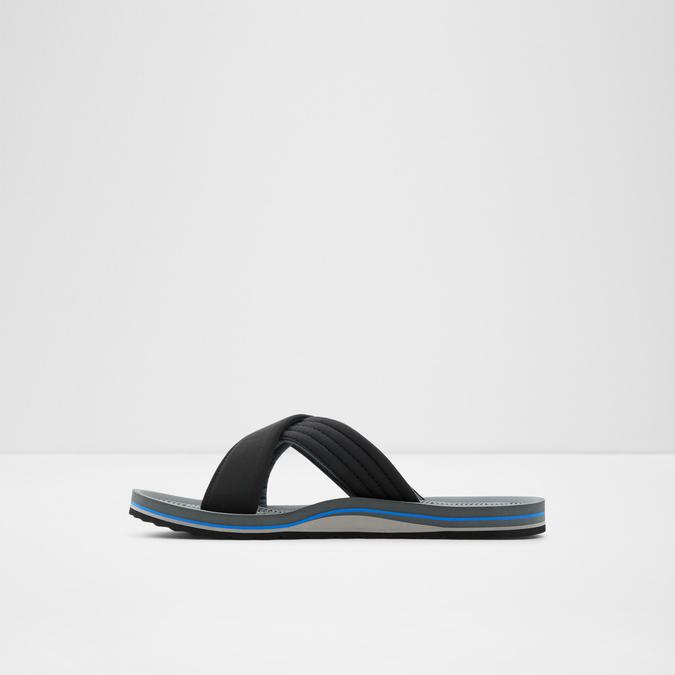 Inderpaul Men's Black Cross Strap Sandals image number 2