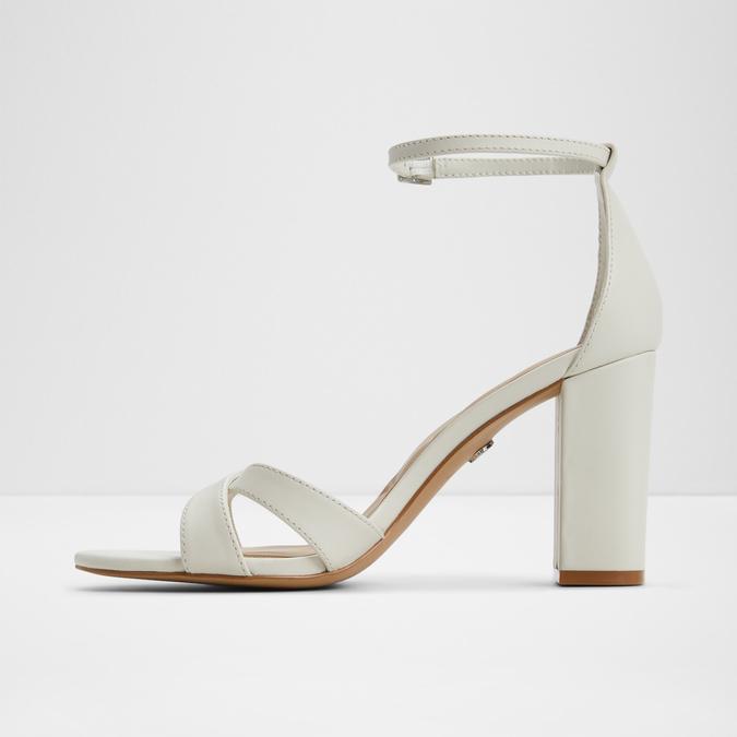 Melodie-In Women's White Block Heel Sandals image number 3