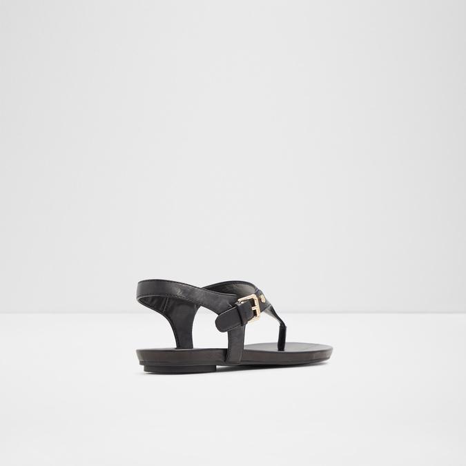 Mecia Women's Black Flat Sandals image number 1