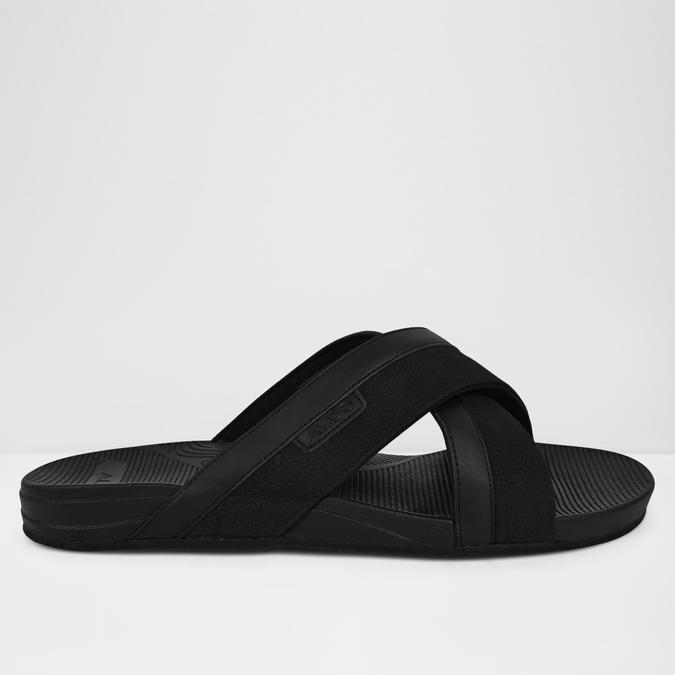 PIETTEA-IN Black Men Cross Strap Sandals