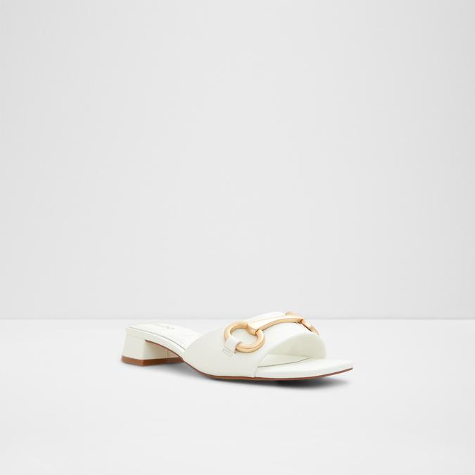 Faiza Women's White Block Heel Sandals image number 3