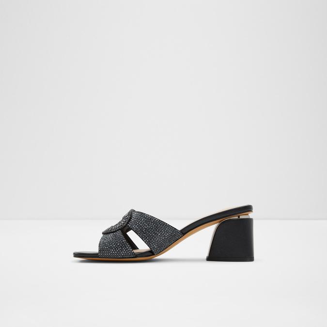 Soltis Women's Black Block Heel Sandals image number 3