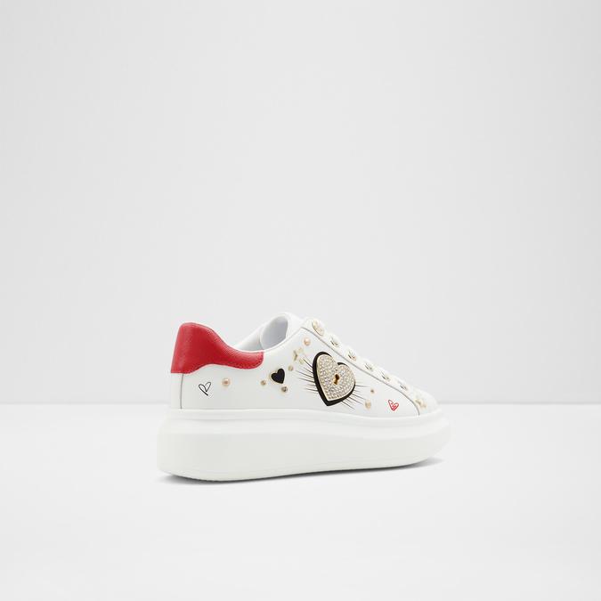 Lovekey Women's White Sneakers image number 2