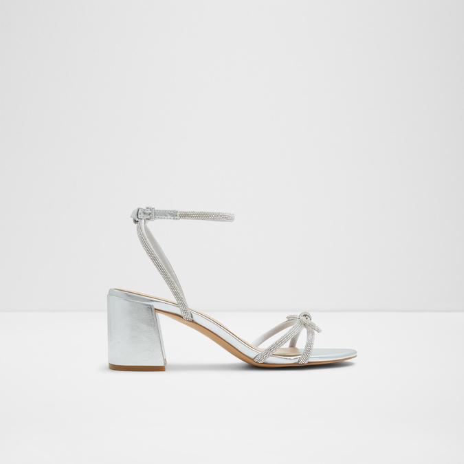 Simply Be wide fit strappy block heeled sandal in silver | ASOS