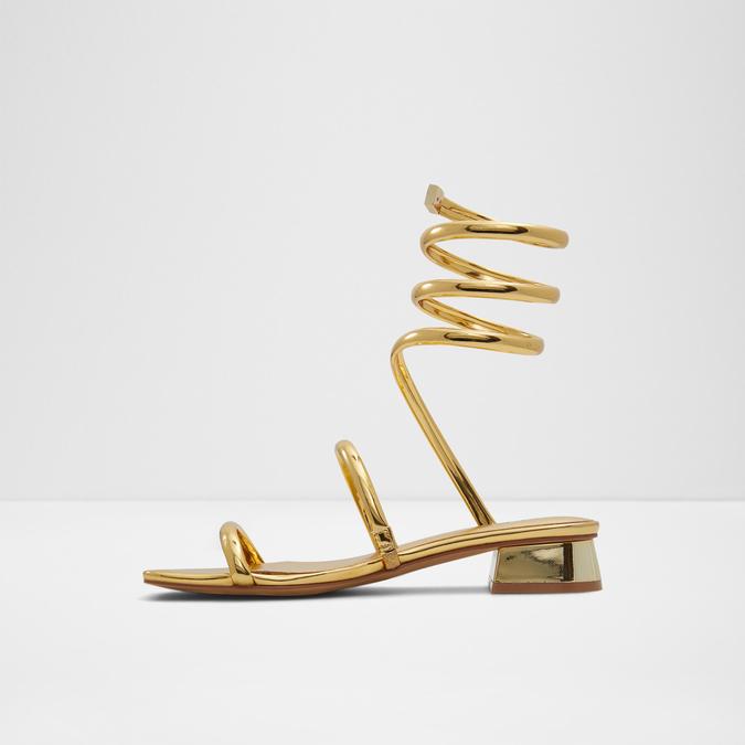 Spinnaa Women's Gold Block heel Sandals image number 3