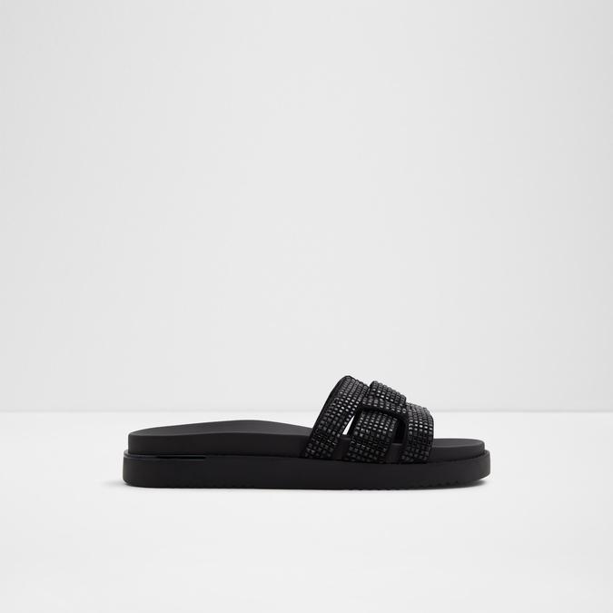 Wylalaendar Women's Black Flat Sandals