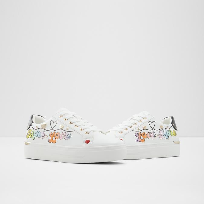 Lovemore Women's White Sneakers image number 3