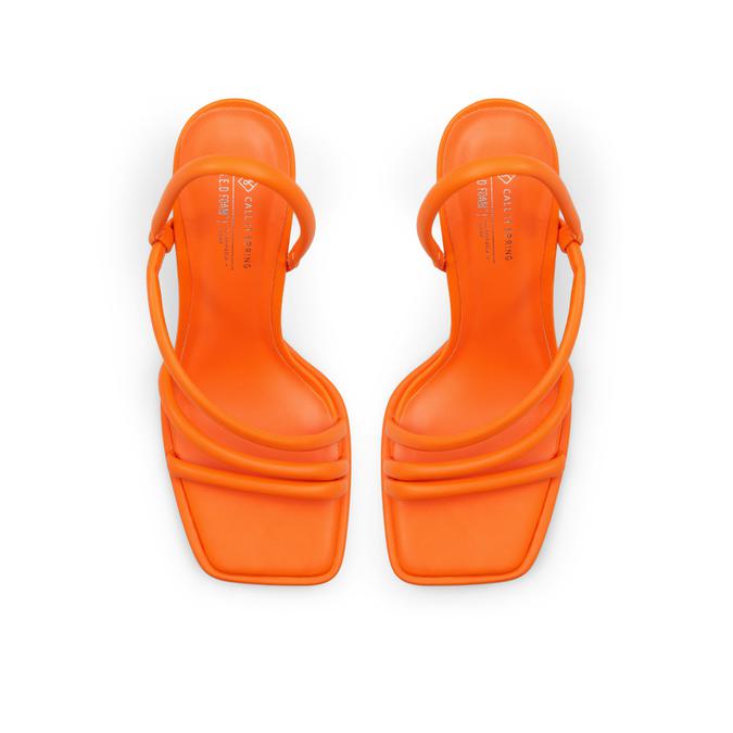 Luxe Women's Orange Block Heel Sandals image number 1