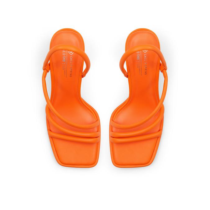 Luxe Women's Orange Block Heel Sandals image number 1