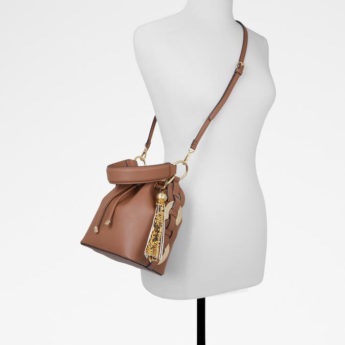 Gisa Women's Cognac Bucket Bag image number 3