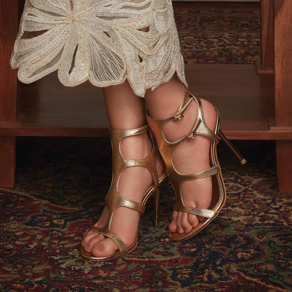 Quintina-In Women's Gold Dress Sandals