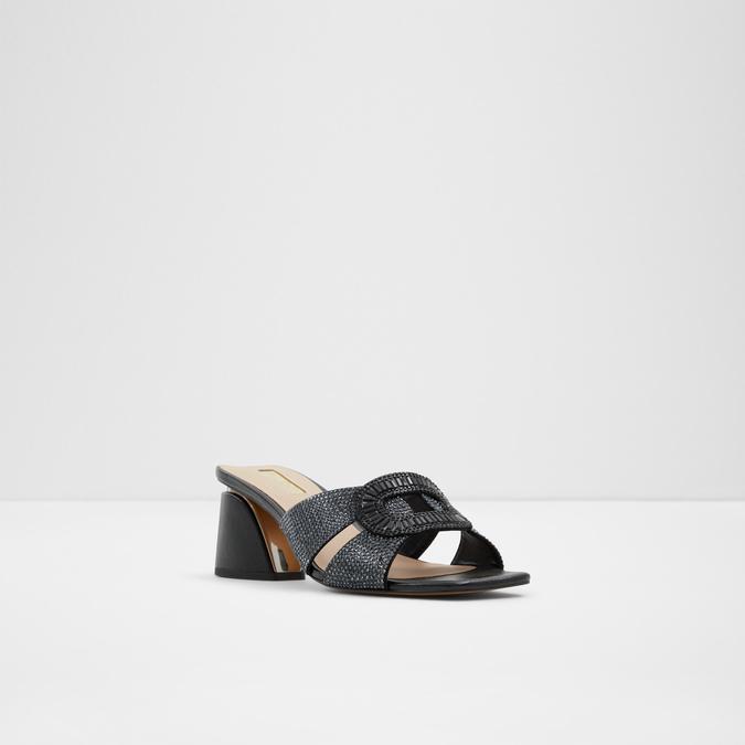 Soltis Women's Black Block Heel Sandals image number 4