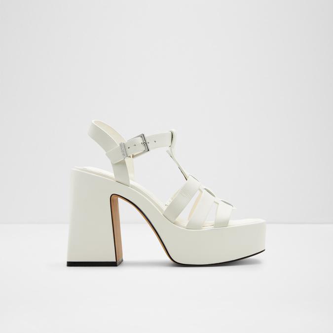 Jeni Women's White Block Heel Sandals image number 0