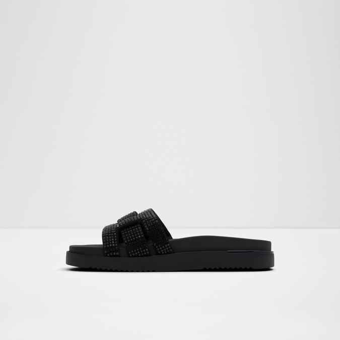 Wylalaendar Women's Black Flat Sandals image number 3