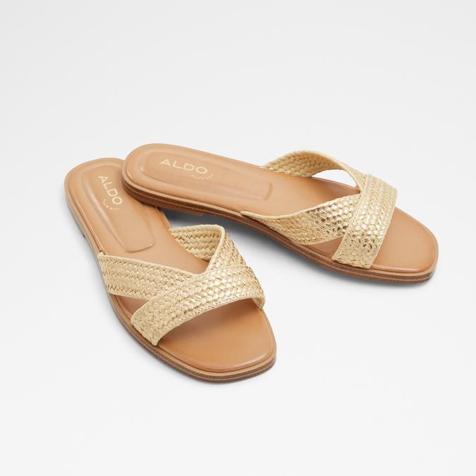 Caria Women's Gold Flat Sandals image number 2