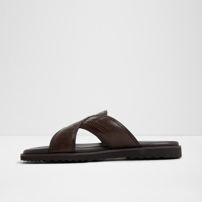 OLINOA-IN Brown Men Cross Strap Sandals image number 2