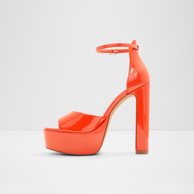 Nissa Women's Bright Orange Block Heel Sandals image number 3