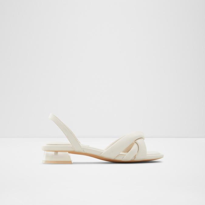 Buttercupp Women's White Block Heel Sandal