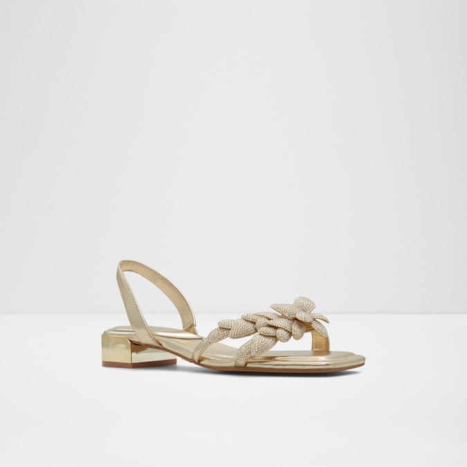 Champagne block top heel sandals