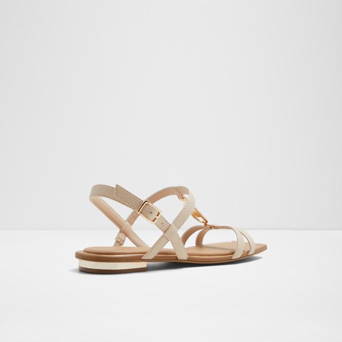 Glaoni Women's Beige Flat Sandals image number 2
