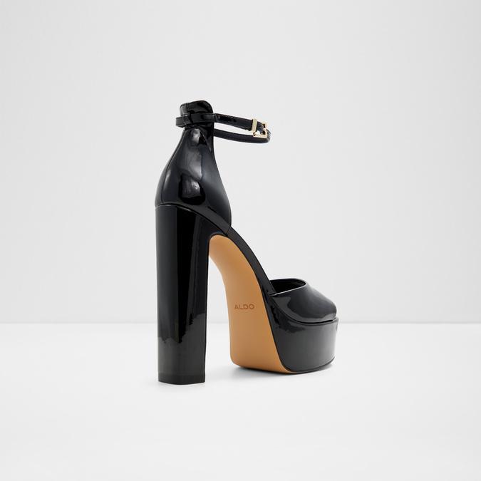Nissa Women's Black Block Heel Sandals image number 2