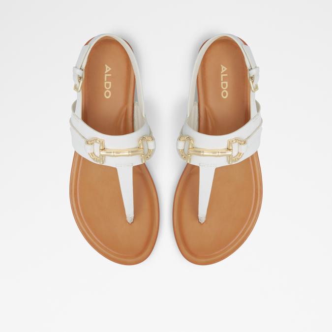 Tany Women's Open White Flat Sandals image number 1