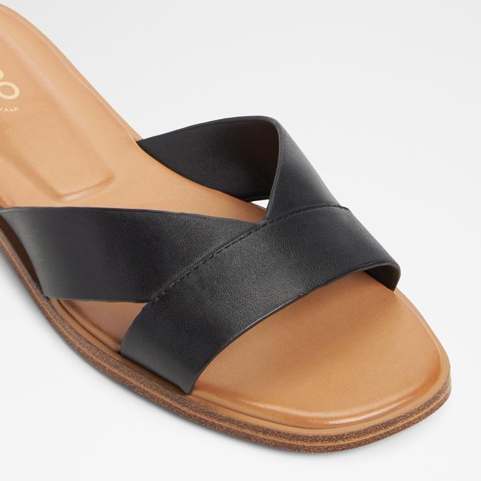 Caria Women's Black Flat Sandals image number 5