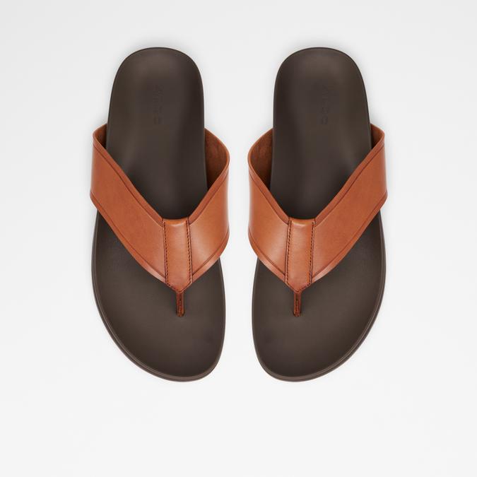 Afuthien Men's Cognac Thong Sandals
