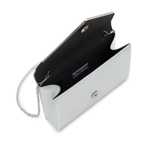 Qweenbee Women's Silver Clutch image number 2