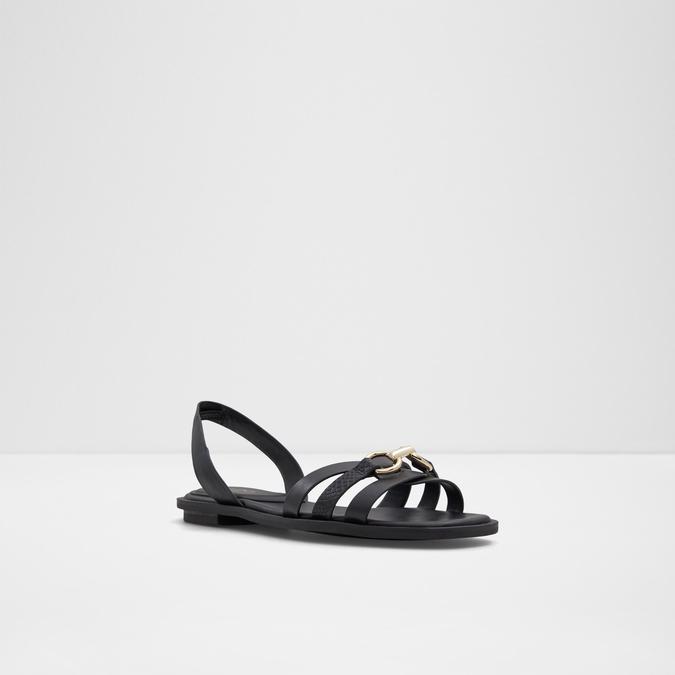 Valamaever Women's Black Flat Sandals image number 4