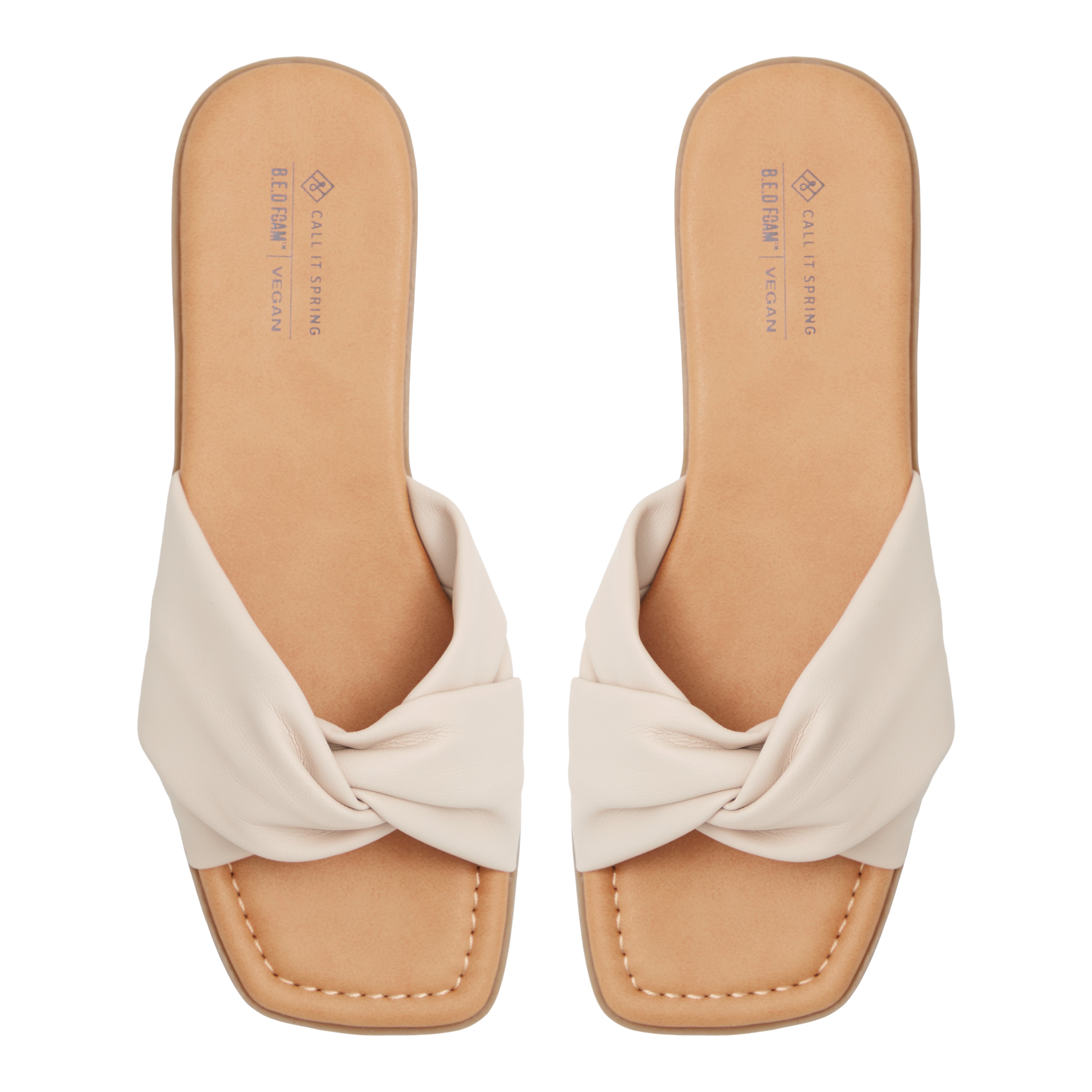 Peaches Women's Beige Flat Sandals image number 1