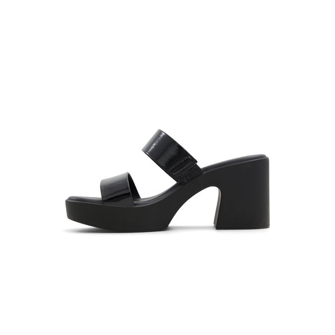 Paolaa Women's Black Block Heel Sandals image number 3