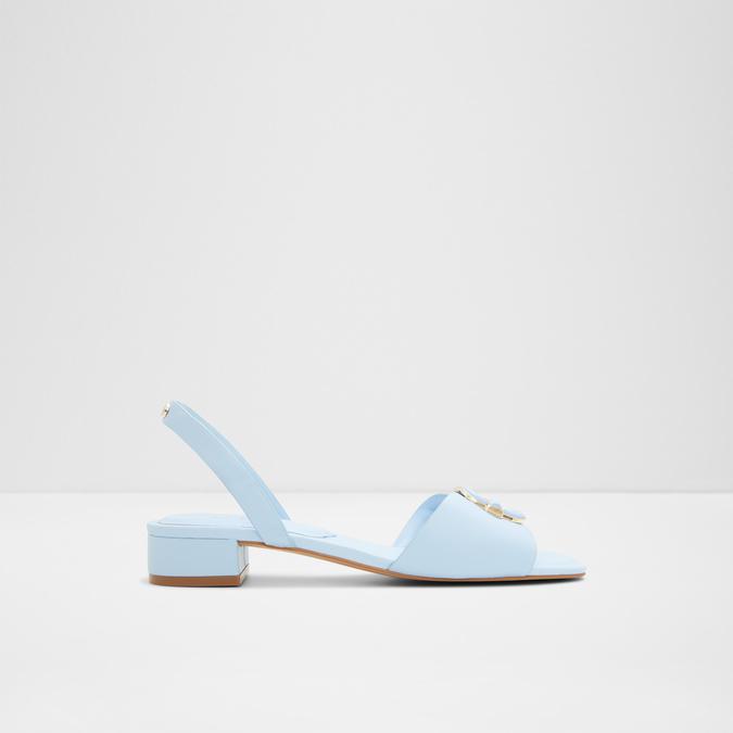 Blue block top heel shoes