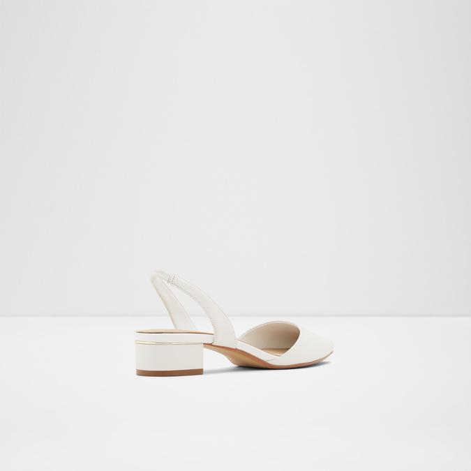 Anathana Women's White Block Heel Shoes image number 1
