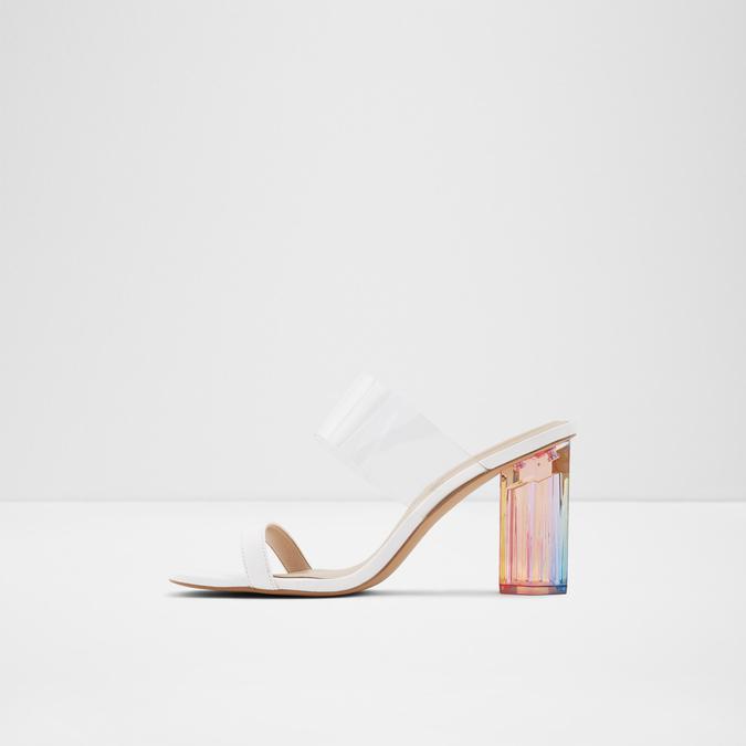 Clara Women's White Block Heel Sandal image number 3