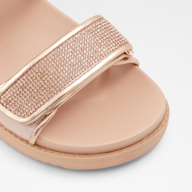 Eowiliwia Women's Rose Gold Flat Sandals image number 5