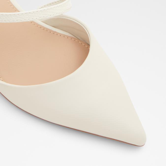 Suzette Women's White Block Heel Shoes image number 5