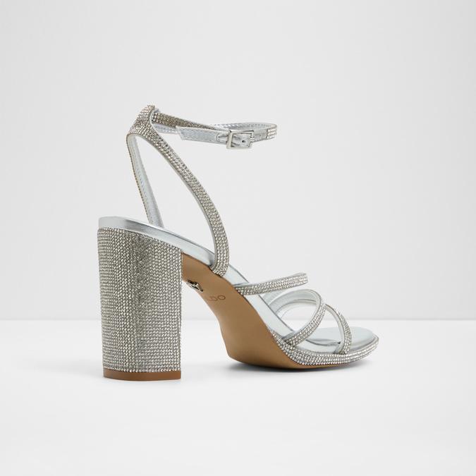 Chicglow-In Women's Silver Block Heel Sandals image number 3