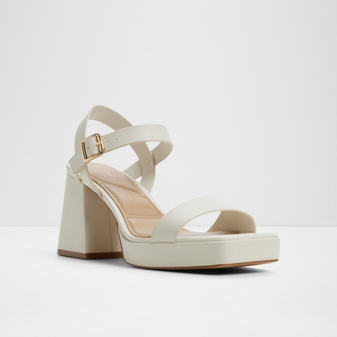 Montse-In Women's White Block Heel Sandals image number 4